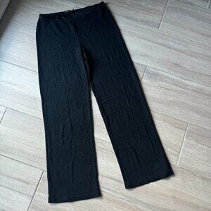 Flowy black elastic waist pants - women's size L